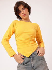 DressBerry Hello Sunshine Ruched Styled Back Top