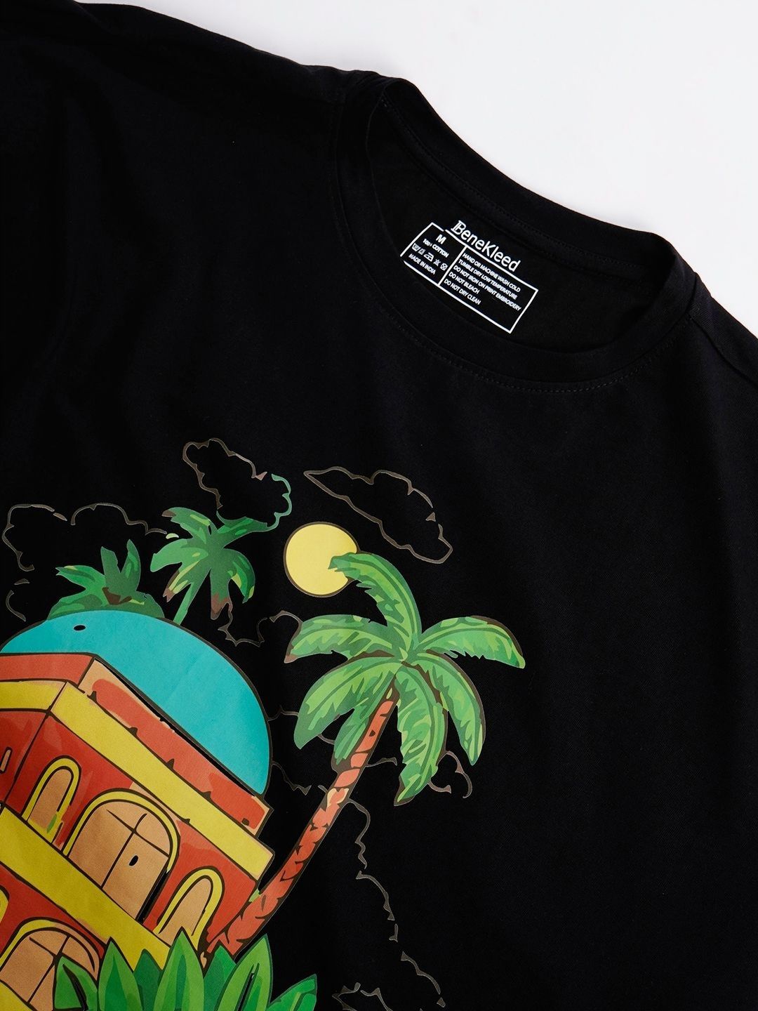 Bene Kleed Men Printed Extended Sleeves Tropical Raw Edge T-shirt
