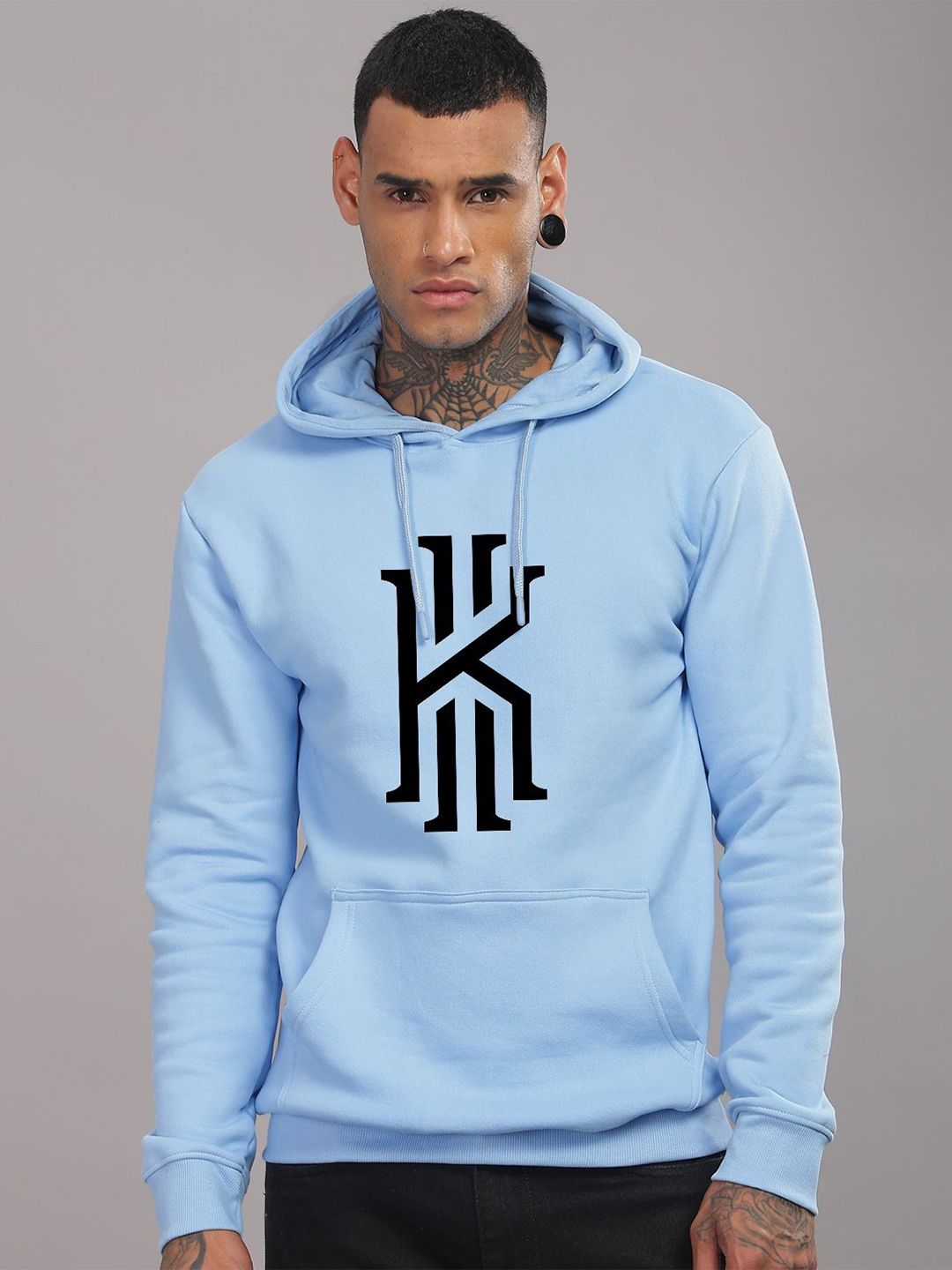 ADRO Men Graphic Printed Hood Cotton Pullover Sweatshirt