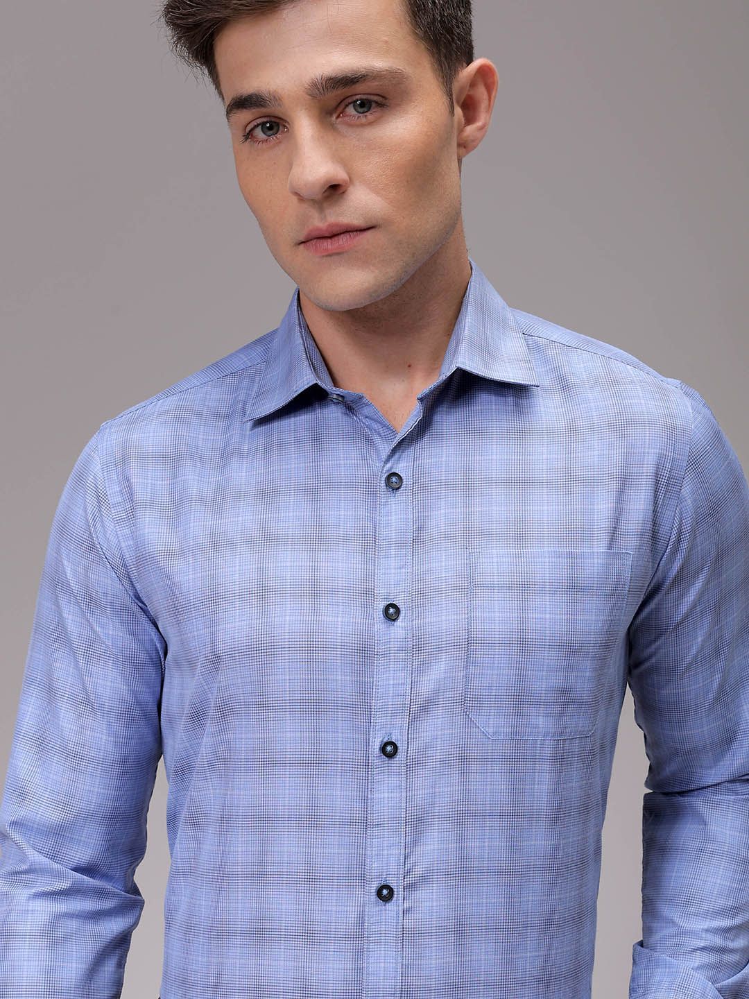 The Indian Garage Co. X Luxe Men Slim Fit Opaque Checked Formal Shirt