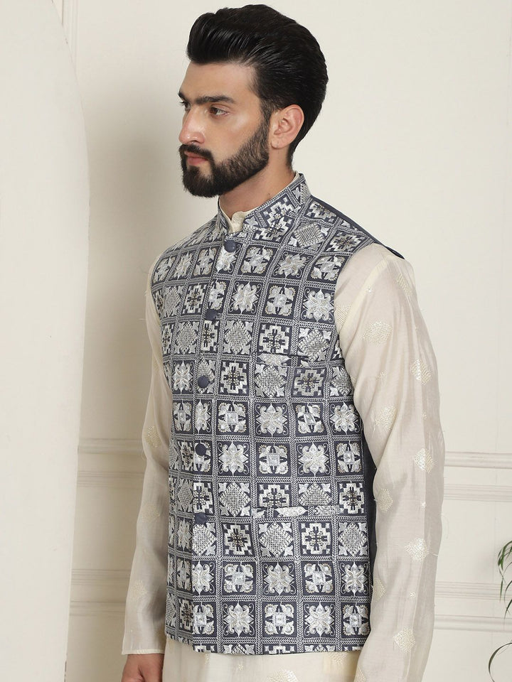 SOJANYA LUXE Jaket Nehru Kolar Mandarin Sulam Lelaki