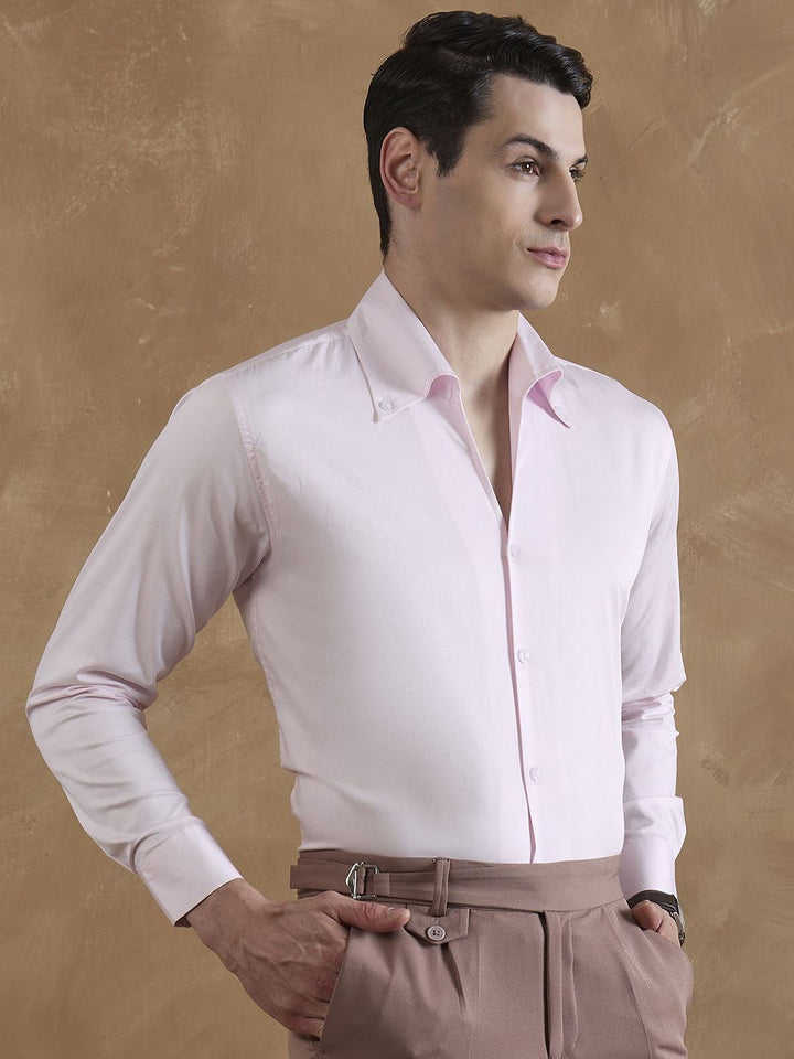 DENNISON Men Smart Fit Button-Down Collar Cotton Cooper Collar Formal Shirt