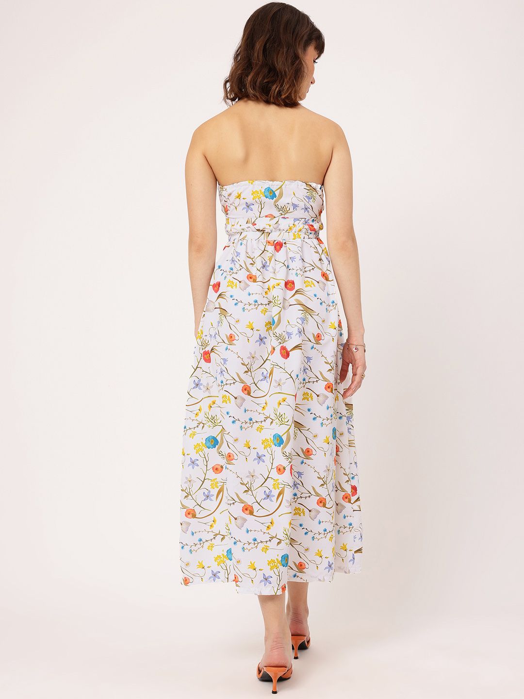 DressBerry Always Adorable Floral Printed Fit & Flare Open Back Midi Dress