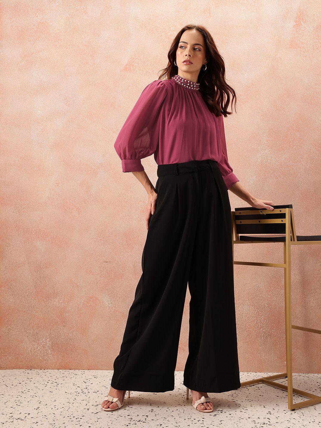 all about you Embellished High Neck Top
