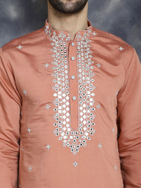 Jompers Embroidered Mandarin Collar Thread Work Kurta
