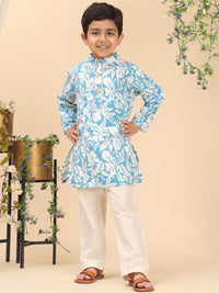 Cutiekins Boys Floral Printed Kurta with Pyjama