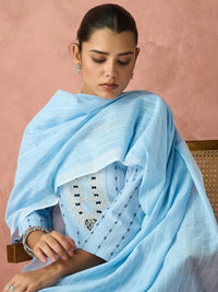 KALINI Woven Design Straight Kurta With Trouser And Dupatta