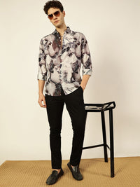 Thomas Scott Men Premium Conversational Printed Cotton Slim Fit Casual Shirt