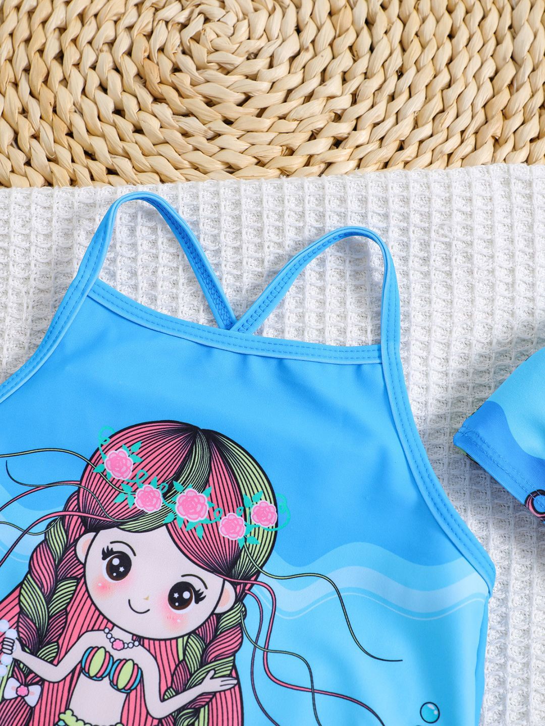 YK Girls Printed Swimwear Bodysuit