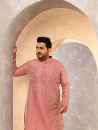 SOJANYA PLUS Men Ethnic Motifs Printed Festive Silk Straight Kurtas