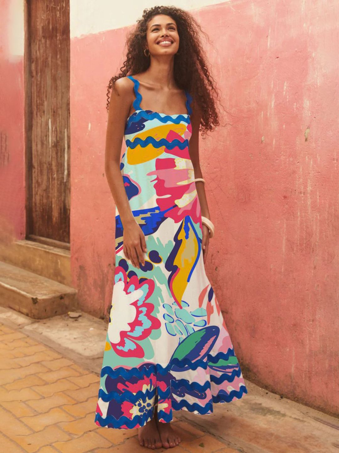 all about you Print A-Line Maxi Dress