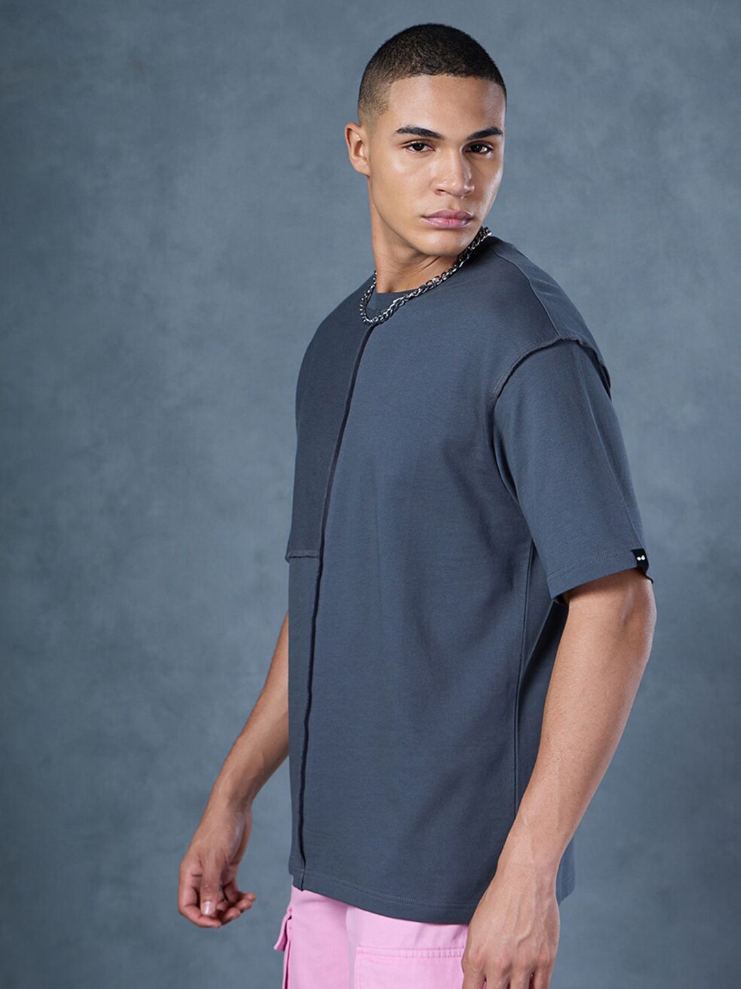 Bewakoof Drop-Shoulder Sleeves Oversized Cotton T-shirt