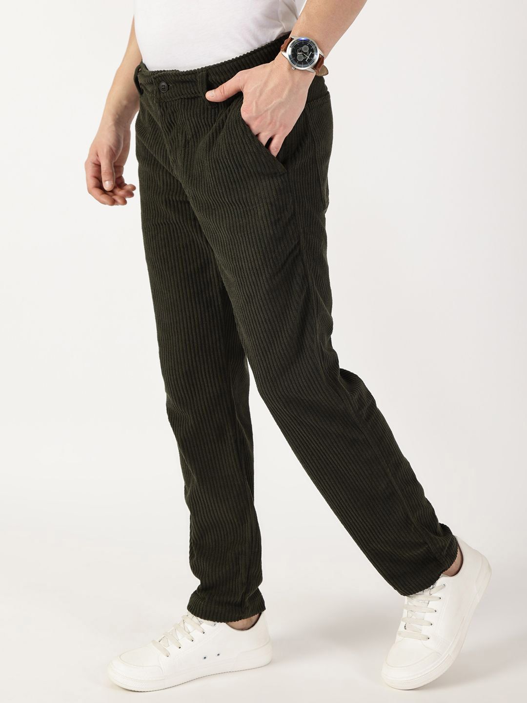 Thomas Scott Men Corduroy Cargo Trousers