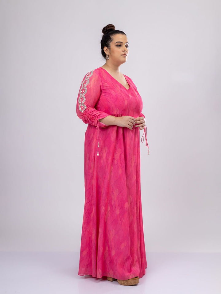 Mamicha Women Print V Neck Maxi Dress