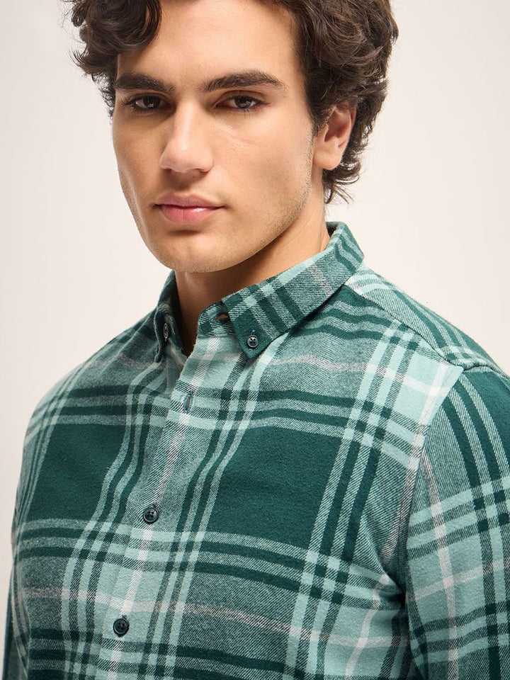 THE BEAR HOUSE Men Slim Fit Tartan Checks Opaque Checked Casual Shirt