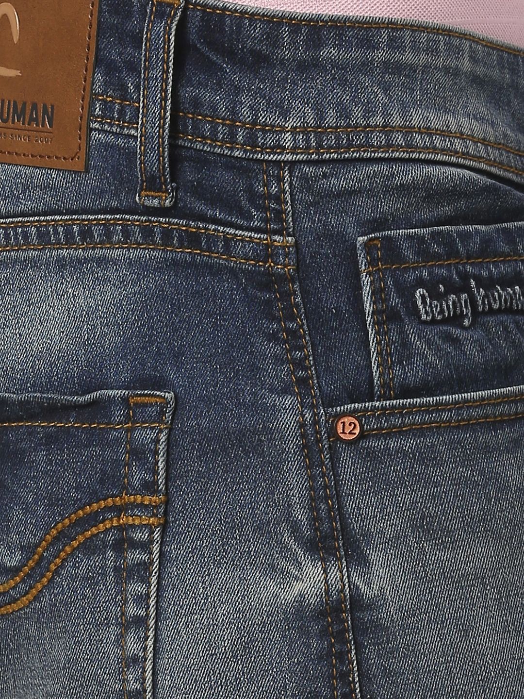 Being Human Men Slim Fit Clean Look Light Fade Jeans
