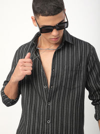 VASTRADO Men Classic Slim Fit Opaque Striped Casual Shirt