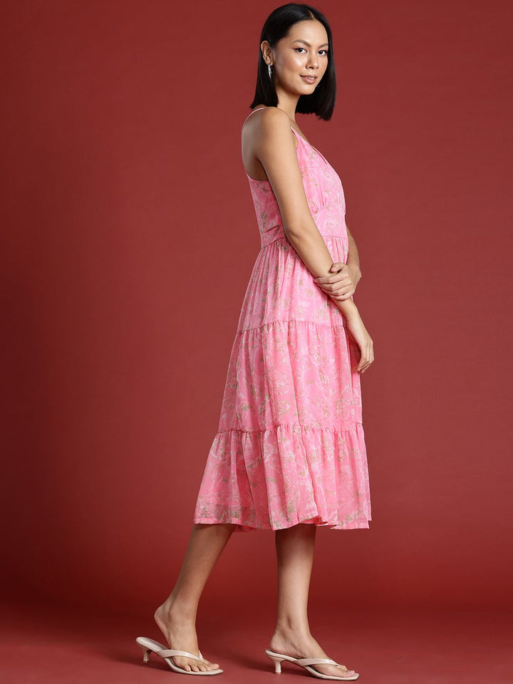 all about you Paisley Print Tiered A-Line Midi Dress