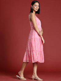all about you Paisley Print Tiered A-Line Midi Dress