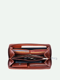 ZOUK Women Arika Zipper Wallet Ikat GreRe