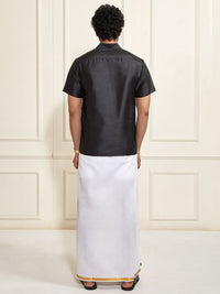 VASTRAMAY Shirt Collar Shirt With Veshti