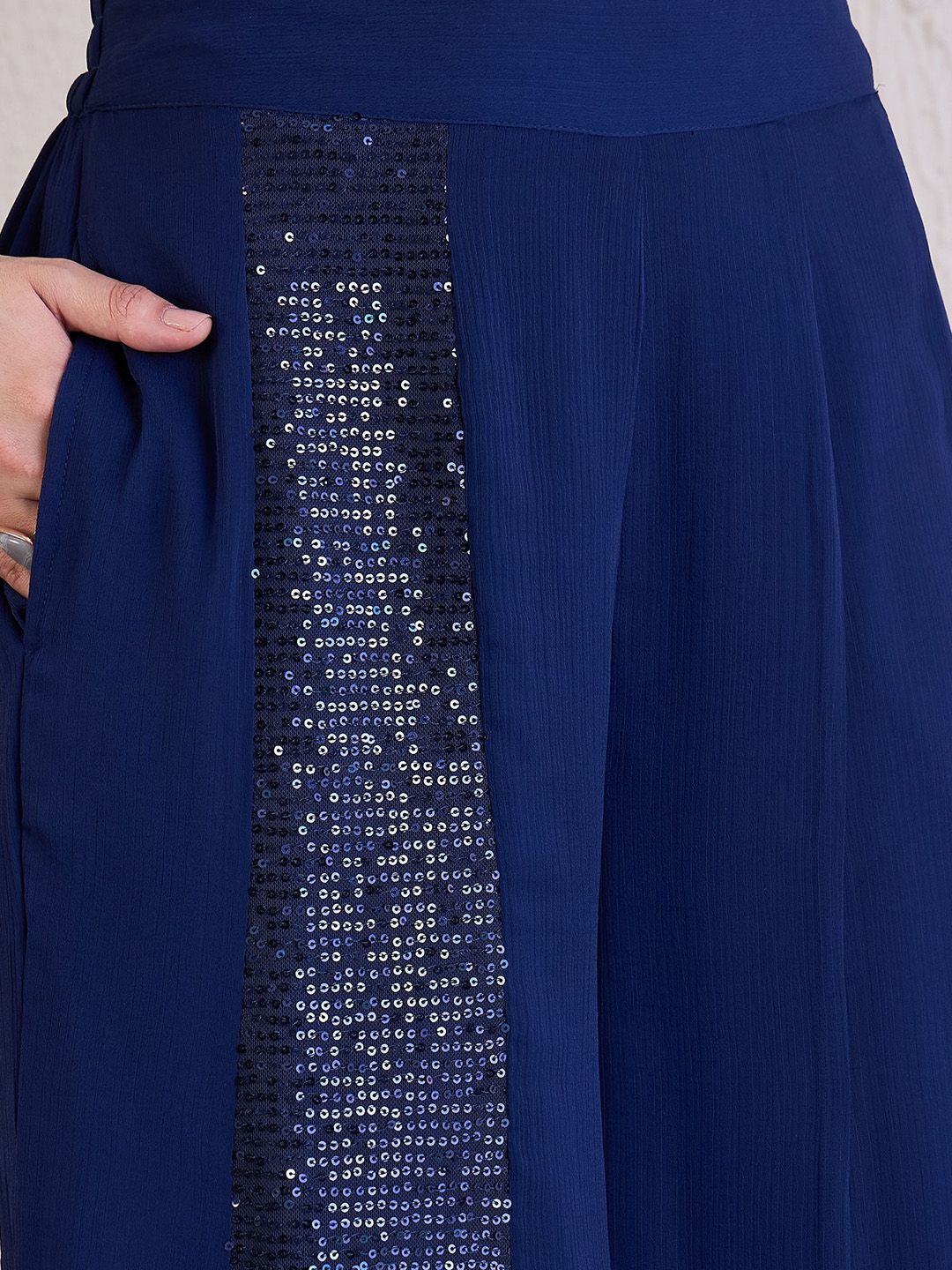 Antheaa Embellished Top With Palazzos