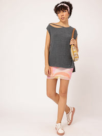 DressBerry Subdued Rock Cut-Out Detail T-shirt