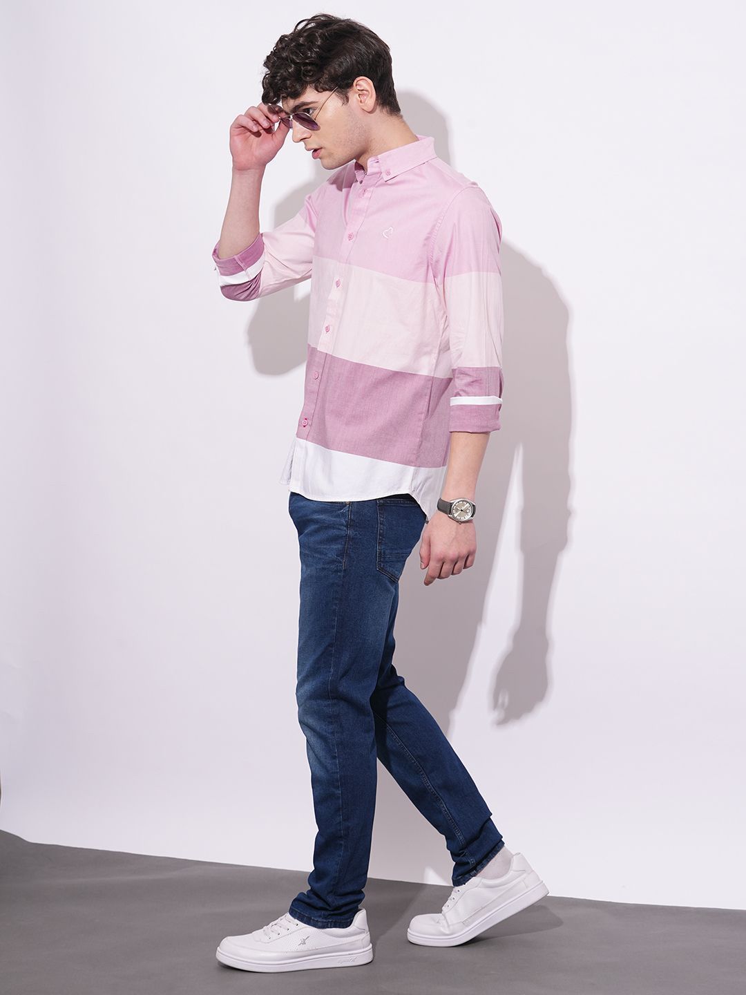 Being Human Men Classic Slim Fit Opaque Colourblocked Casual Shirt