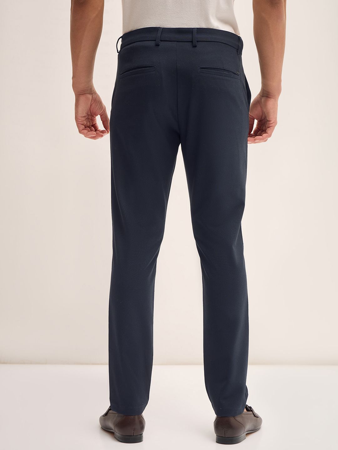 THE BEAR HOUSE Men Mid-Rise Slim Fit Formal Trousers