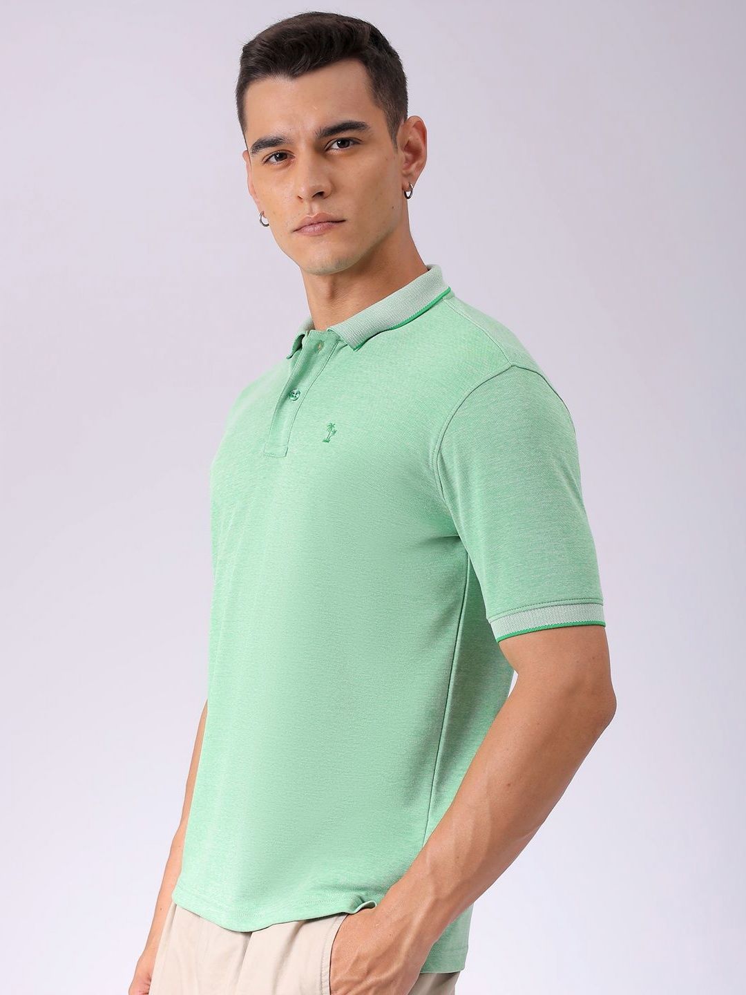 The Indian Garage Co Men Solid Polo Collar T-shirt