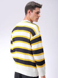 The Indian Garage Co Men Striped Round Neck Long Sleeves Pullover