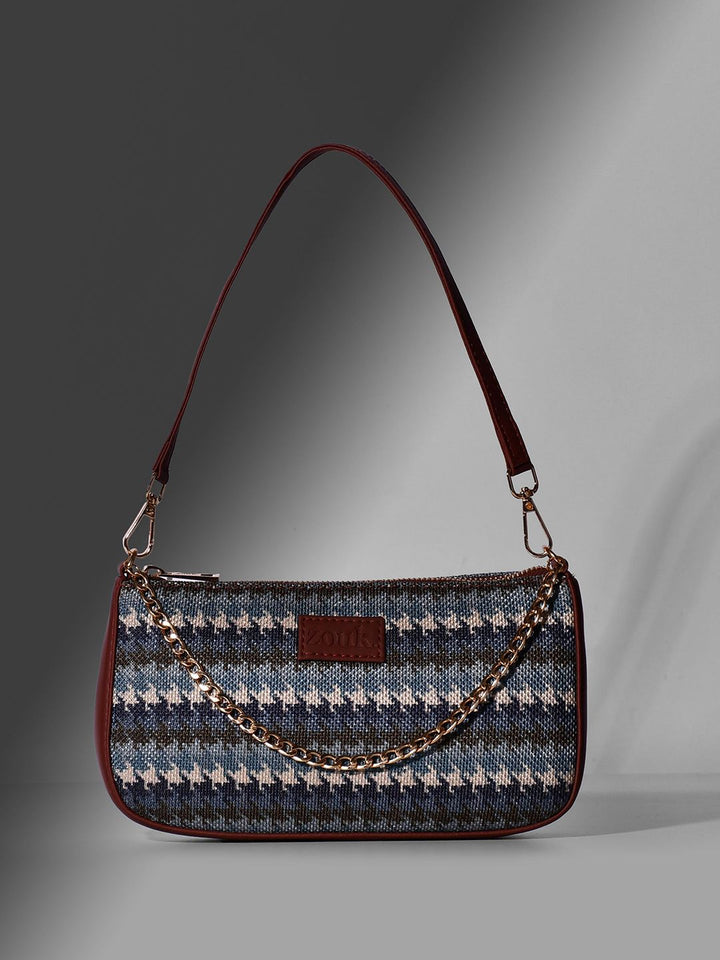 ZOUK Women Textured Baguette Sling Bag