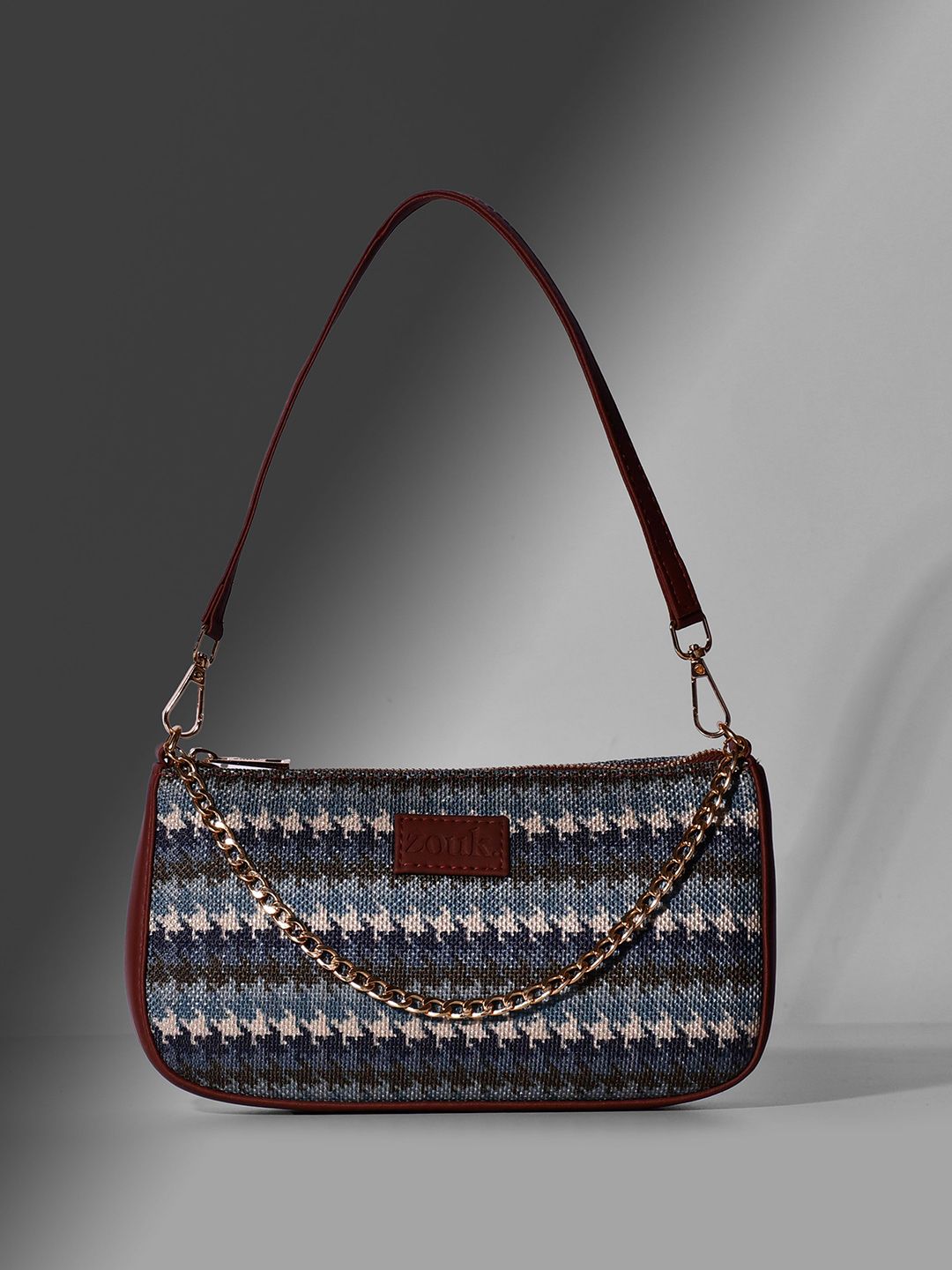 ZOUK Women Textured Baguette Sling Bag