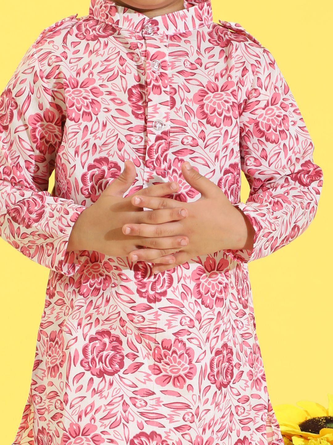 Cutiekins Boys Floral Printed Kurta with Pyjama