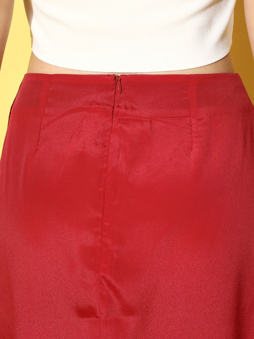 Berrylush High Rise Front Slit A-Line Mini Skirt