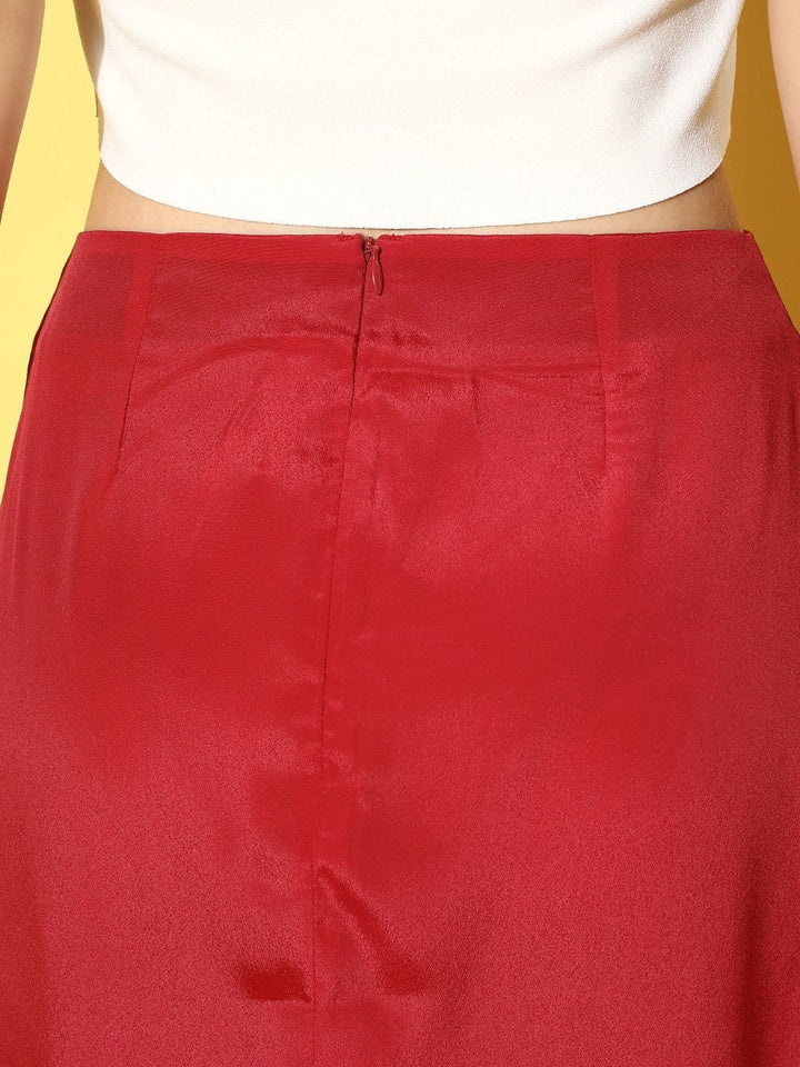 Berrylush High Rise Front Slit A-Line Mini Skirt