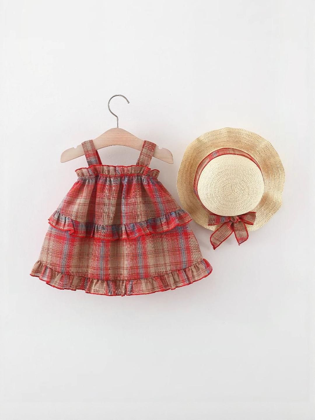 YK Checked A-Line Dress