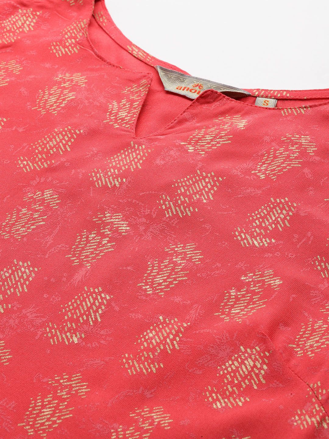 Anouk Ethnic Motifs Print Pure Cotton Straight Kurta