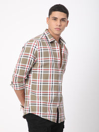 VASTRADO Men Classic Slim Fit Opaque Checked Casual Shirt