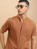 Highlander Men Dobby Textured Solid Casual Regular Fit Shirt