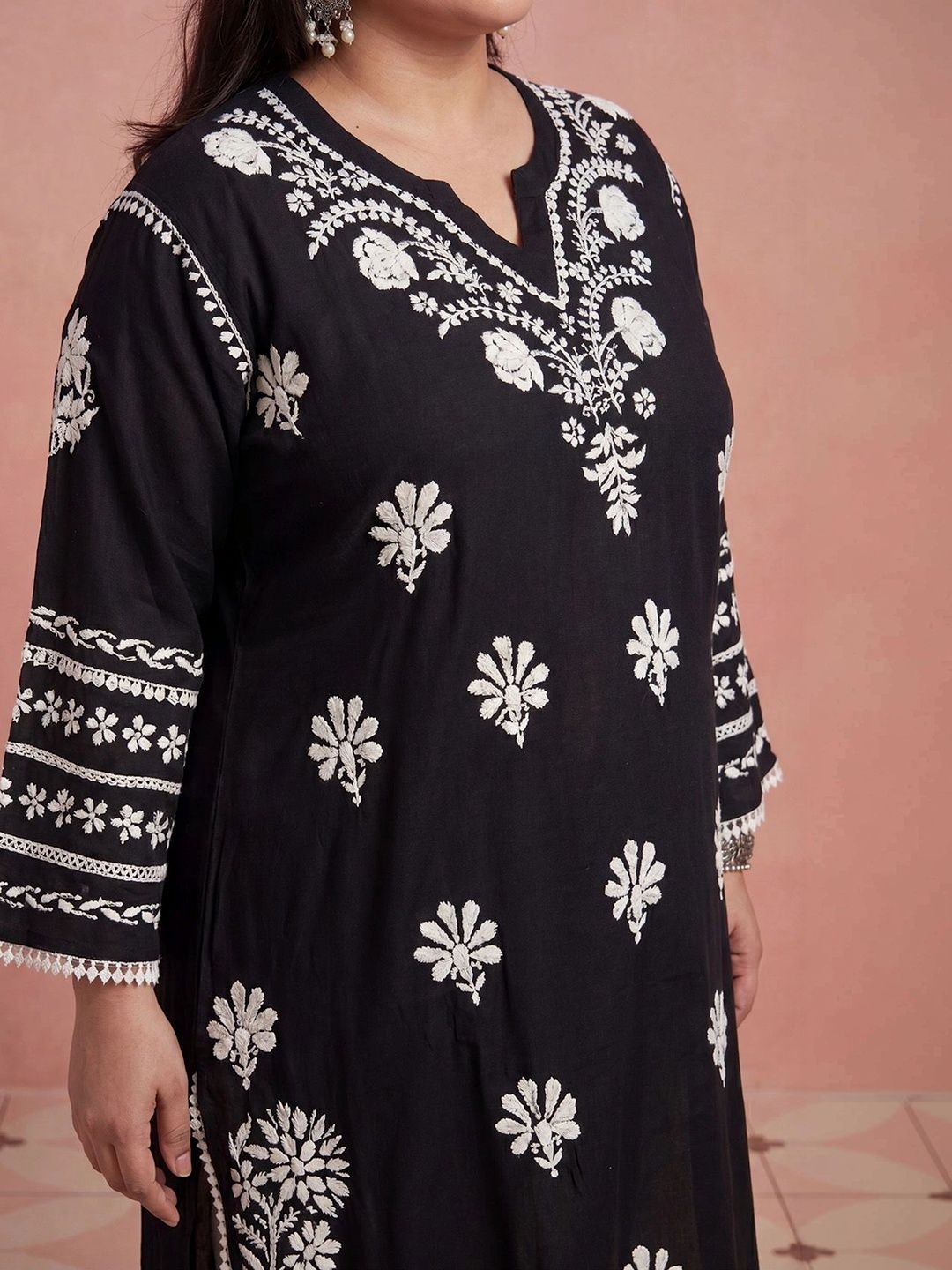 Rumah Wanita Chikankari Sulam Kurta Chikankari