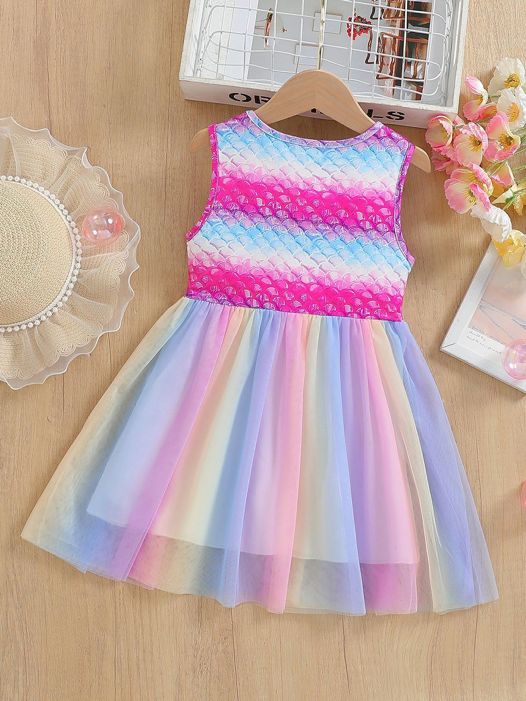 YK Striped Fit & Flare Dress