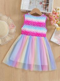 YK Striped Fit & Flare Dress