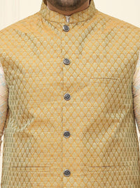 SOJANYA PLUS Men Printed Nehru Plus Size Jacket
