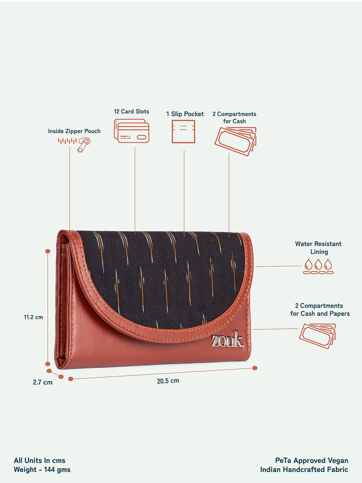 ZOUK Women Printed Ikat GreRe Kyra Flap Wallet