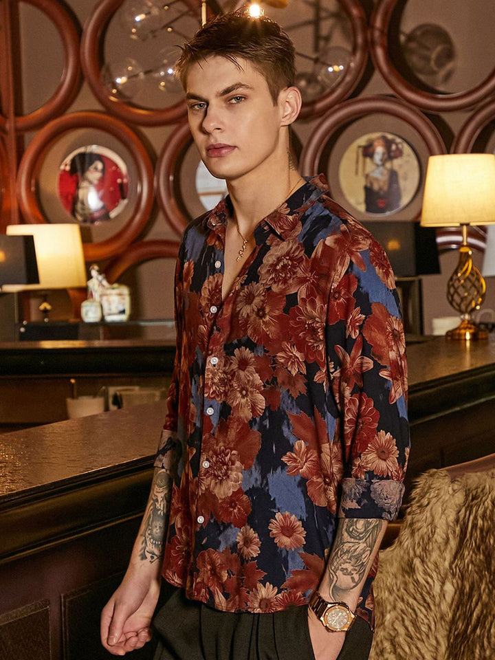Campus Sutra Men Comfort Fit Spread Collar Floral Printed Casual Shirt