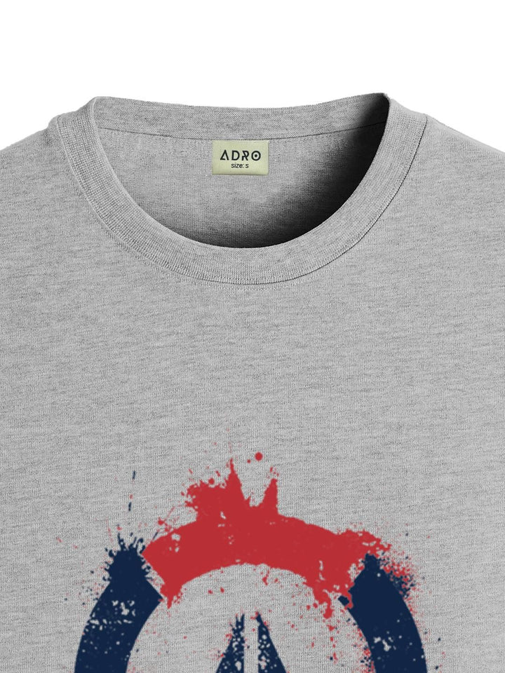 ADRO Men Grey Melange Tshirts