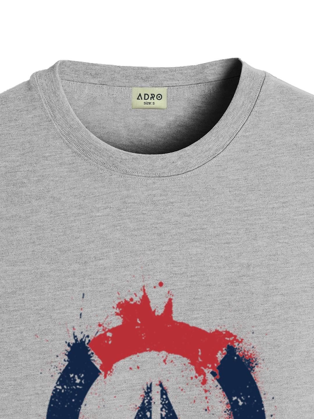 ADRO Men Grey Melange Tshirts