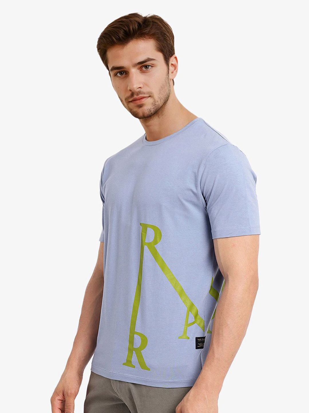 RARE RABBIT Men Typography Printed V-Neck T-shirt