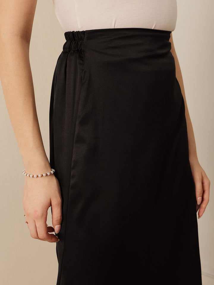 STREET 9 A-Line Midi Satin Skirt